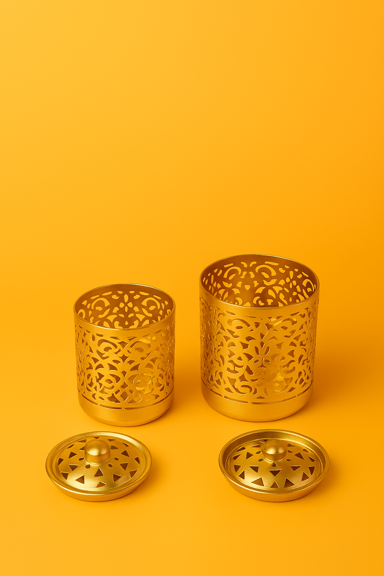 Handmade Brass Bathroom Basket – Elegant Storage & Trash Bin - ECOMOROCCO