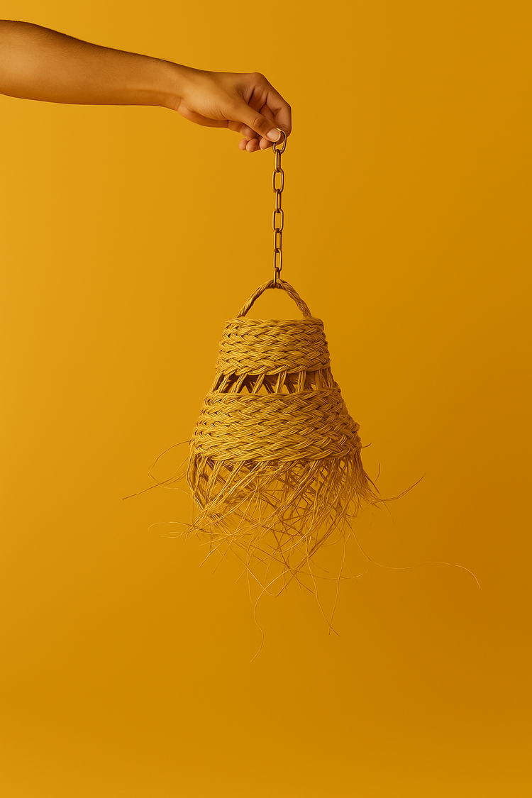 Natural Straw Ceiling Lamp – Boho Style - ECOMOROCCO