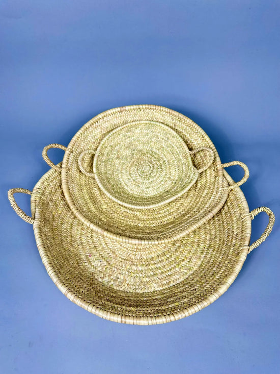 Moroccan Wicker Basket – Handmade Palm Leaf Decor - ECOMOROCCO