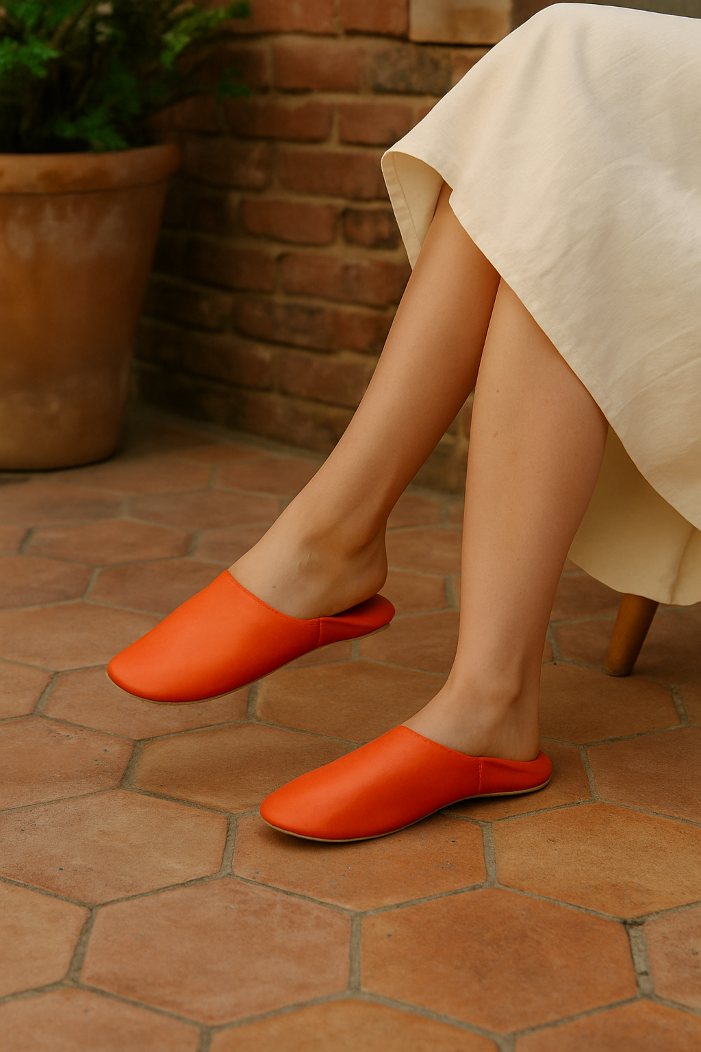 Moroccan Natural Leather Slippers | Handmade Babouche Shoes | Unisex Slip-On Flat Shoes | Comfortable Indoor Shoes.
