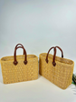 Handwoven Moroccan Reed Basket – 3 Sizes for Market, Work & Beach