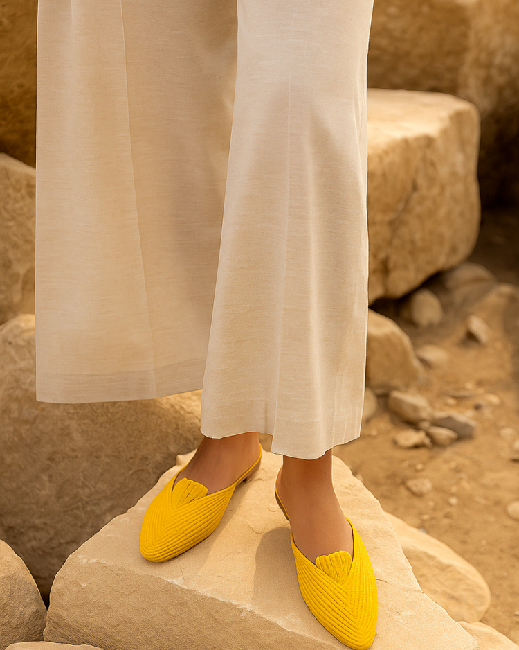 Handmade Raffia Sandals - Moroccan Summer Loafers with Leather Sole.