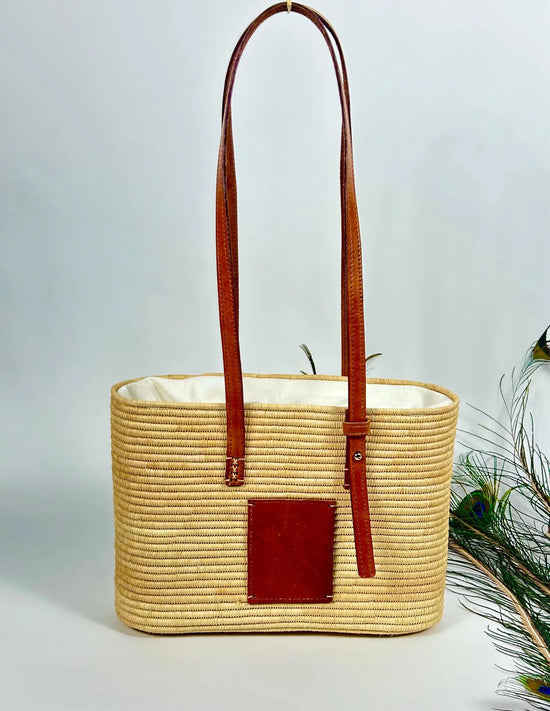 Medium Raffia Tote – Handmade Straw Bag for Her - ECOMOROCCO