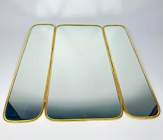 Moroccan Brass Triptych Mirror – Handmade Elegant Wall Accent - ECOMOROCCO
