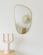 Handcrafted Irregular Brass Mirror – Artisan Aesthetic Wall Accent