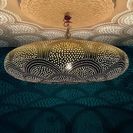 Handcrafted Moroccan Brass Pendant Light — Artisan Serenity