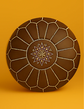 Authentic Large Leather Pouf – Moroccan Boho Style