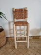 Moroccan Leather Bar Stool – Handcrafted with Backrest