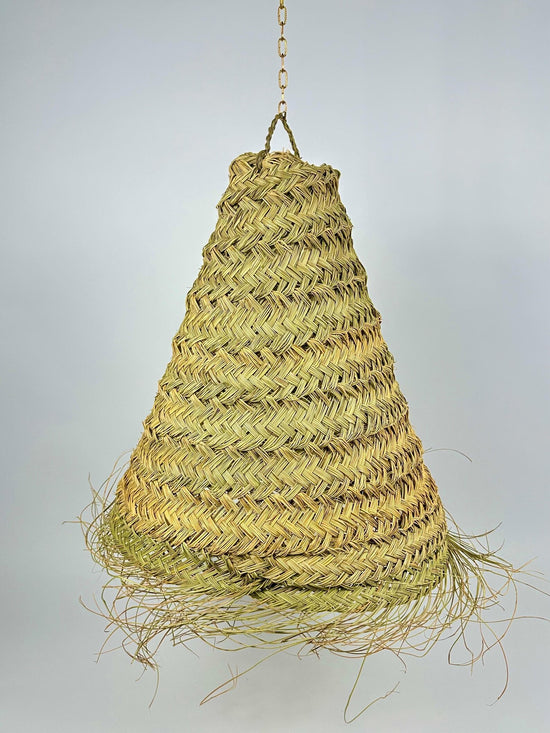 Eco Boho Straw Pendant Lamp – Handwoven in Morocco - ECOMOROCCO
