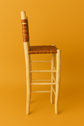 Moroccan Leather Bar Stool – Handcrafted with Backrest