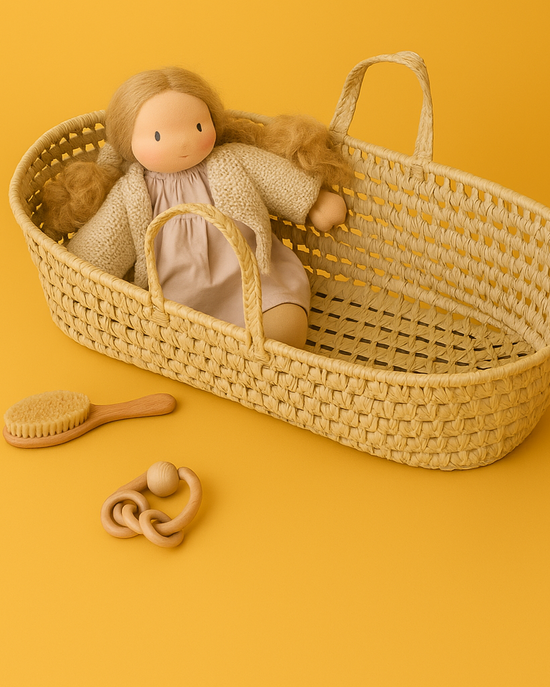 Wicker Doll Basket – Handmade Baby Moses Basket Prop