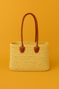 Moroccan Straw Basket Set  – Leather Handle French Market Bags
