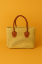 Moroccan Straw Basket Set  – Leather Handle French Market Bags