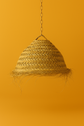 Handwoven Straw Ball Pendant Light – Boho Natural Lampshade for Earthy Interiors