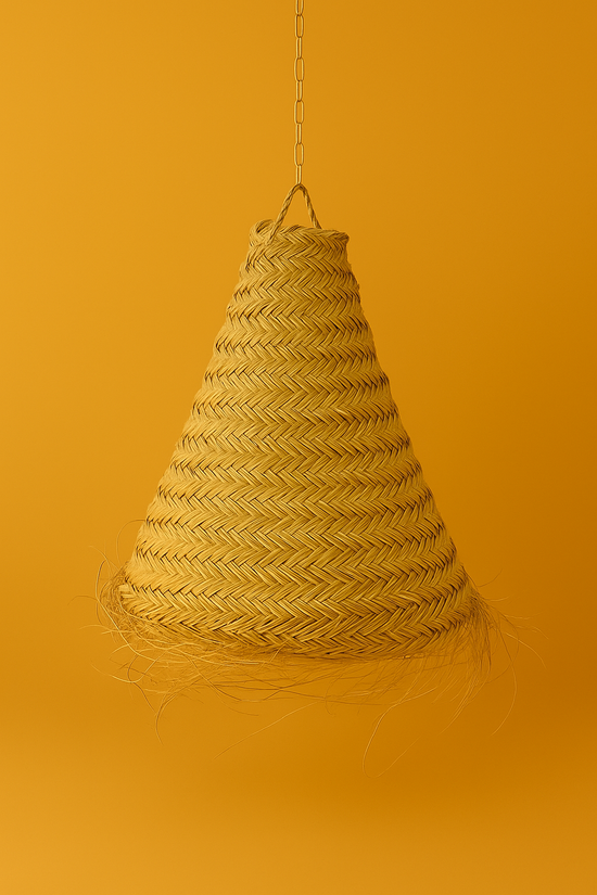 Eco Boho Straw Pendant Lamp – Handwoven in Morocco