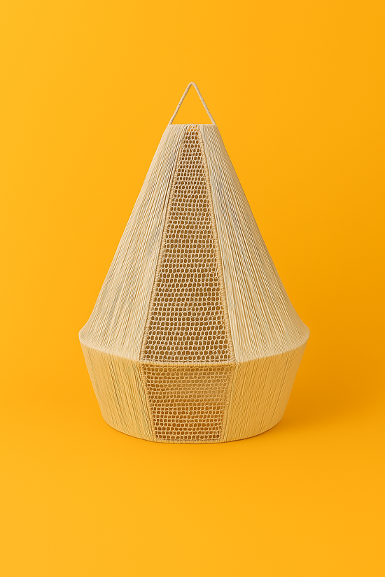 Handmade Raffia Pendant Light – Natural Woven Boho Ceiling Fixture