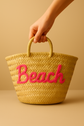 Custom Embroidered Moroccan Straw Tote – Personalized Beach & Bridal Gift