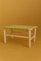 Handwoven Moroccan Palm Leaf Bench – Rustic Natural Seat