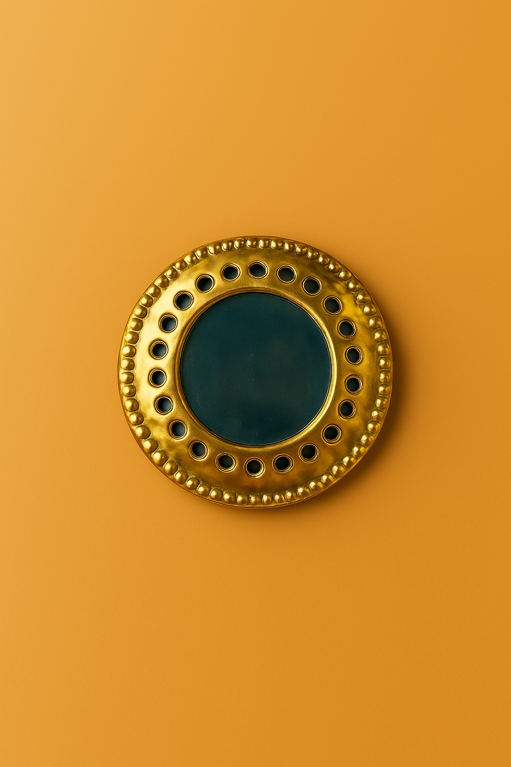 Set of small decorative brass mirrors handcrafted for beautiful home decor, wall decor and room embellishment..