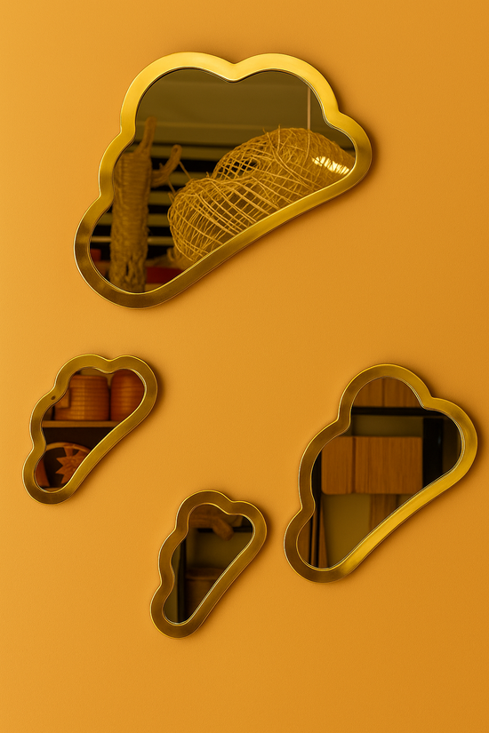 Brass Cloud Mirror Set – Handmade Moroccan Wall Art