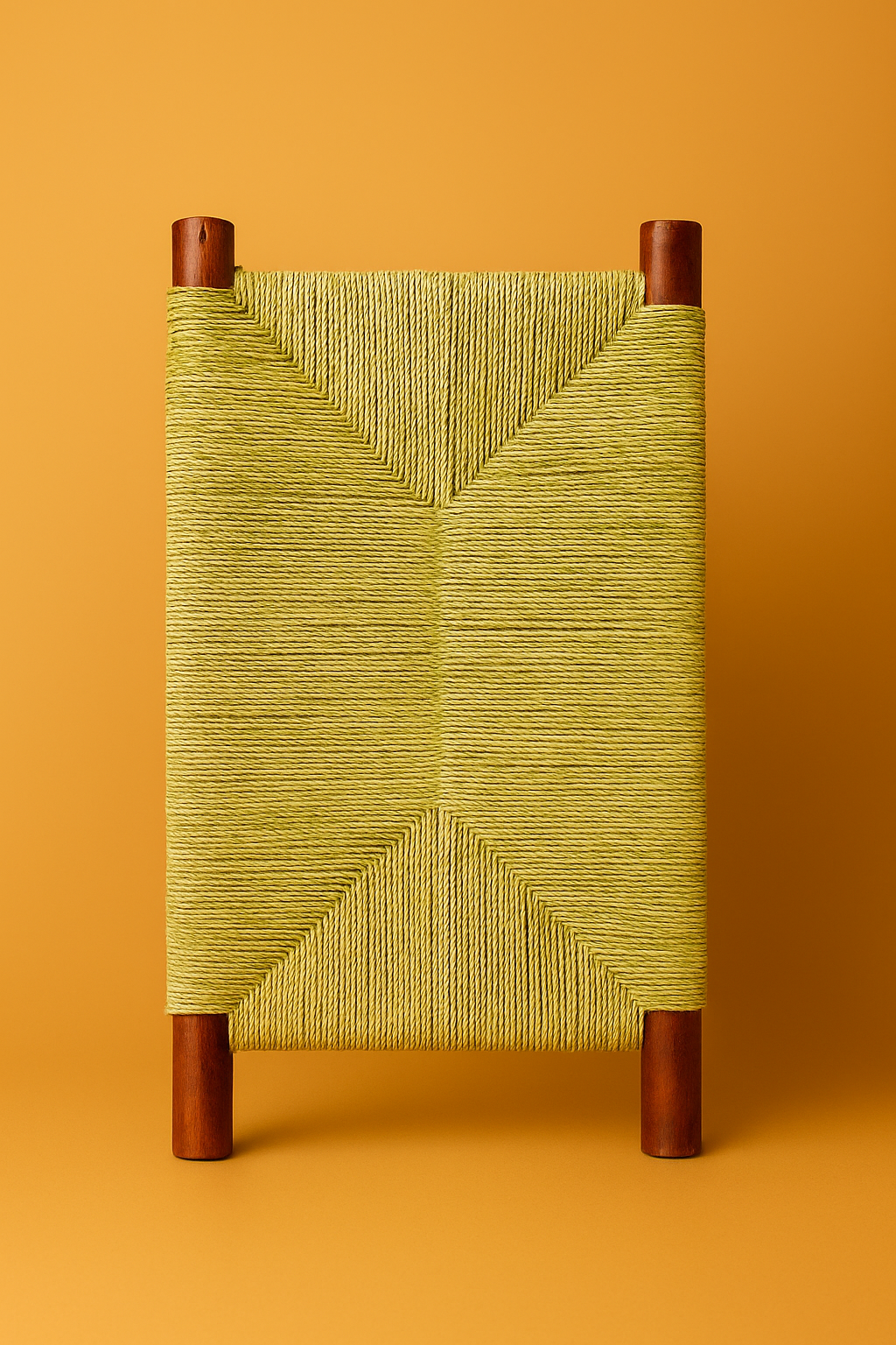 Elegant Moroccan bench featuring intricate palm leaf weaving showcasing traditional craftsmanship and design.