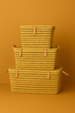 Wicker Storage Chest  Palm Leaf Basket Trunk in 4 Sizes