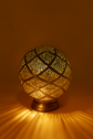 Moroccan Brass Table Lamp – Handmade Boho Accent Light