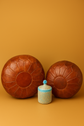 Moroccan Leather Pouf – Warm Form, Grounded Design