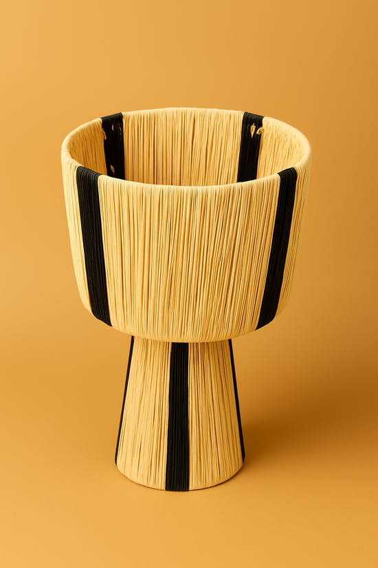 Handmade Natural Raffia Table Lamp – Moroccan Wicker & Rattan Shade