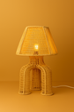 Handmade Moroccan Raffia Lampshade – Natural Straw & Wicker Table Lamp