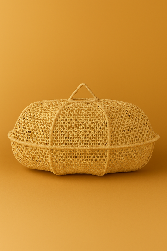 Natural Moroccan Rattan Lampshade – Handmade Raffia & Wicker Shade