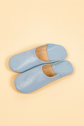 Blue Sky Moroccan Babouches – Handmade Unisex Leather Slippers