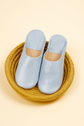Blue Sky Moroccan Babouches – Handmade Unisex Leather Slippers