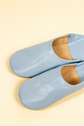 Blue Sky Moroccan Babouches – Handmade Unisex Leather Slippers