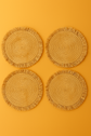 Moroccan Raffia Placemats – Handmade Boho Round Table Decor