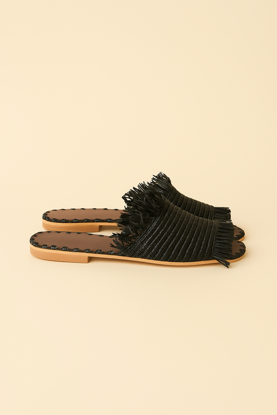 Handmade Raffia One-Strap Sandals – Boho Summer Flats