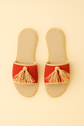 Handmade Moroccan Raffia Sandals – Boho Embellished Flats