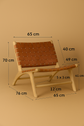 Custom Moroccan Leather Chair – Handcrafted Wood & Braided Seat