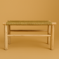 Handwoven Moroccan Palm Leaf Bench – Rustic Natural Seat
