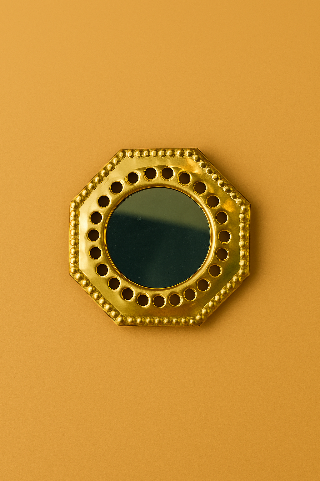 Set of small decorative brass mirrors handcrafted for beautiful home decor, wall decor and room embellishment..