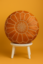 Handmade Moroccan Leather Pouf – Boho Ottoman & Lounge Seat