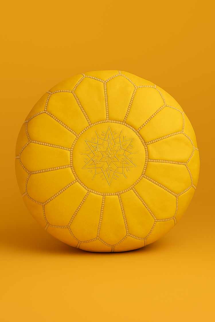 Moroccan Leather Pouf