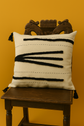 Boho Black Motif Moroccan Pillow Cover – Handmade & Stylish
