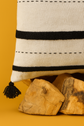 Boho Black Motif Moroccan Pillow Cover – Handmade & Stylish