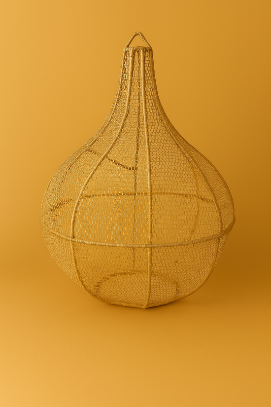 Handwoven Natural Raffia Pendant Lampshade – Moroccan Boho Hanging Light