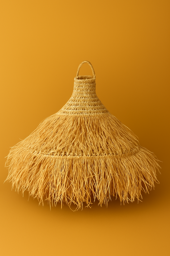 Moroccan Doum Raffia Pendant Lamp