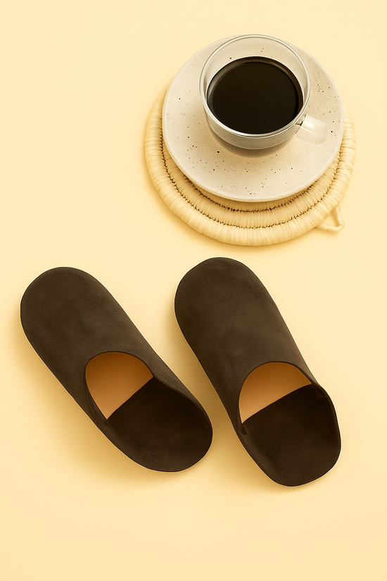 Moroccan Leather Babouche – Handmade Brown Slippers
