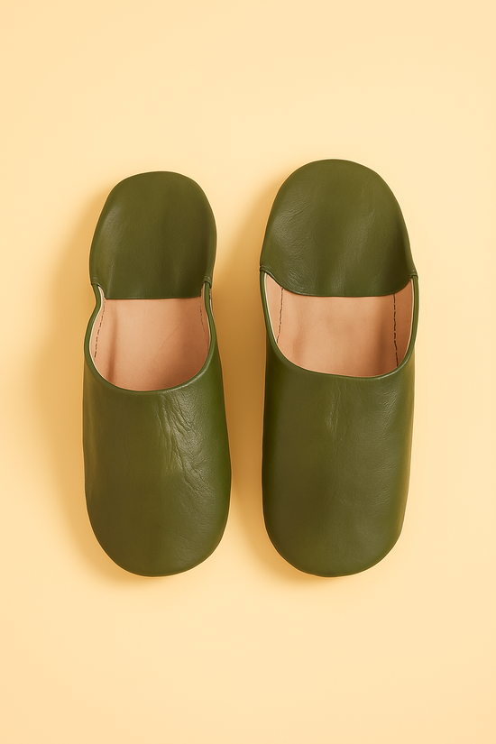 Unwind in Style – Handmade Moroccan Leather Slippers