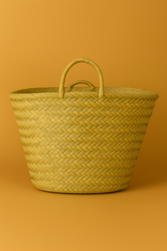 Artisan Moroccan Palm Tote – Chic French-Inspired Straw Bag