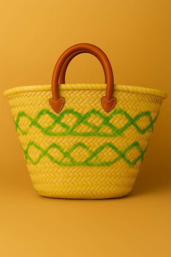 Handwoven Moroccan Straw Basket – Market & Beach Tote